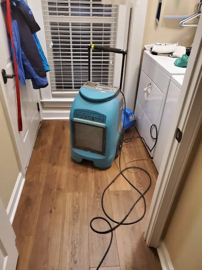 Commercial dehumidifier deployed for Flood Damage Cleanup in Kent
